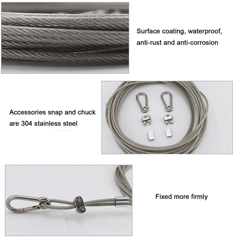 Premium Stainless Steel PVC Coated Clothesline – Heavy-Duty Rust-Resistant Drying Wire