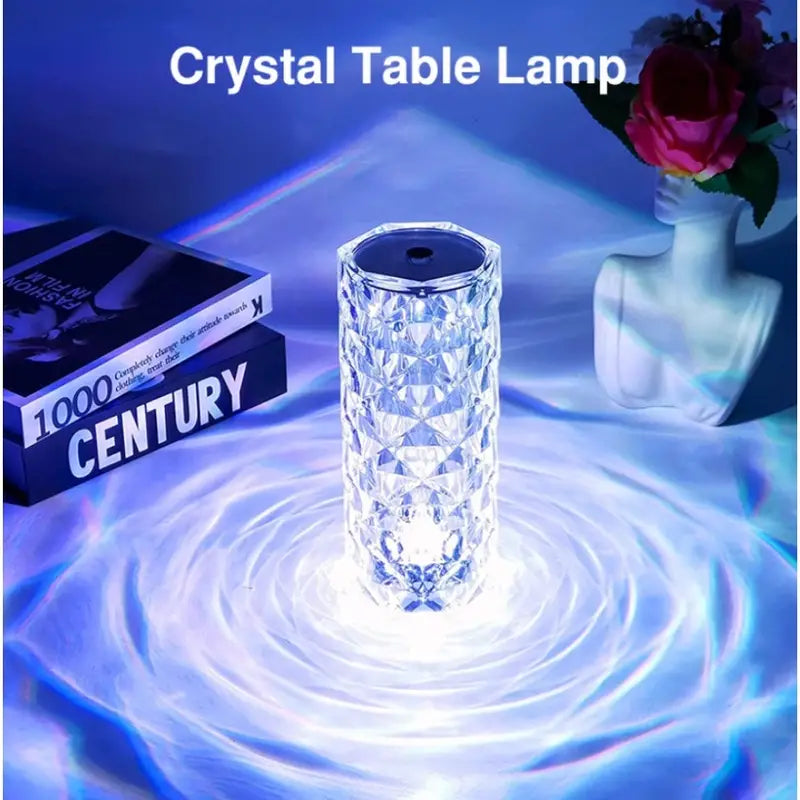 Crystal Diamond Lamp 16 Colors Changing with Remote Control USB Rechargeable Rose Light | Fancy Table Lamp