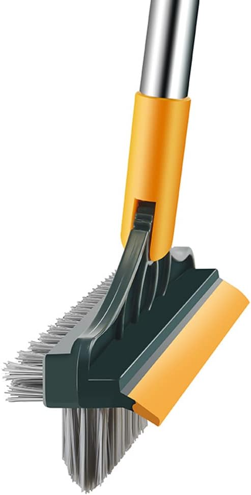 [FREE HOME DELIVERY] 3 in 1 Floor Scrub Brush with Squeegee, Floor Scrub Brush with Long Handle, 180° Rotating Brush Head for Floor Kitchen Wall Deck Tile Cleaning