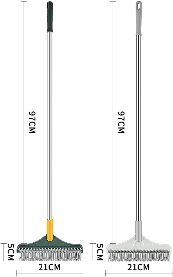 [FREE HOME DELIVERY] 3 in 1 Floor Scrub Brush with Squeegee, Floor Scrub Brush with Long Handle, 180° Rotating Brush Head for Floor Kitchen Wall Deck Tile Cleaning