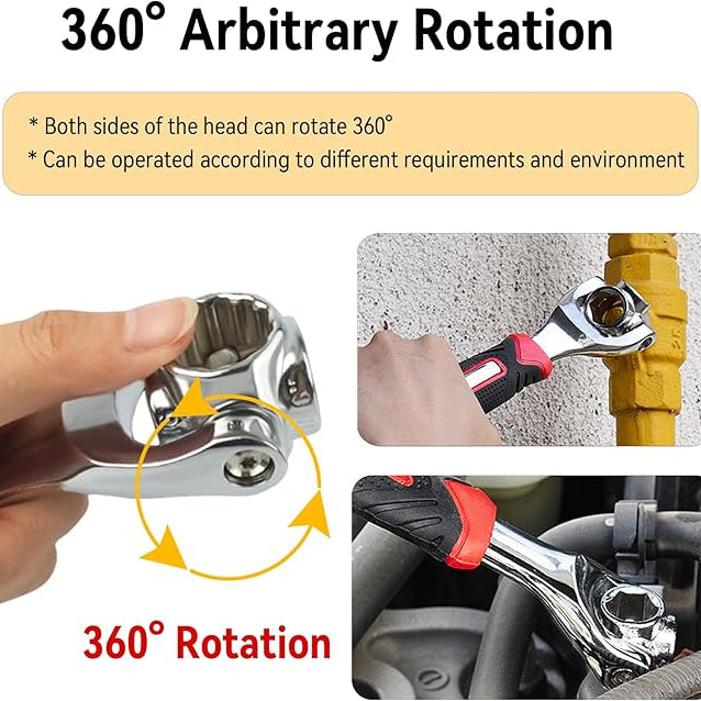 |FREE DELIVERY| 8-in-1 Universal Socket Wrench – 360° Rotating Tool🔧