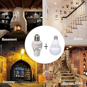 (FREE HOME DELIVERY )Infrared Motion Sensor Lamp Holder – 360° Smart Light Socket With Automatic On/Off Detection