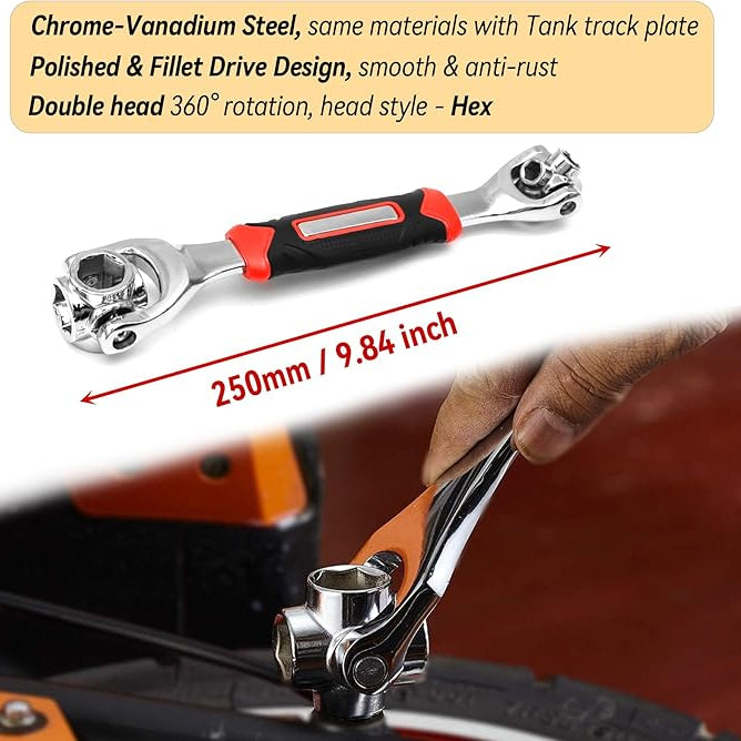 |FREE DELIVERY| 8-in-1 Universal Socket Wrench – 360° Rotating Tool🔧