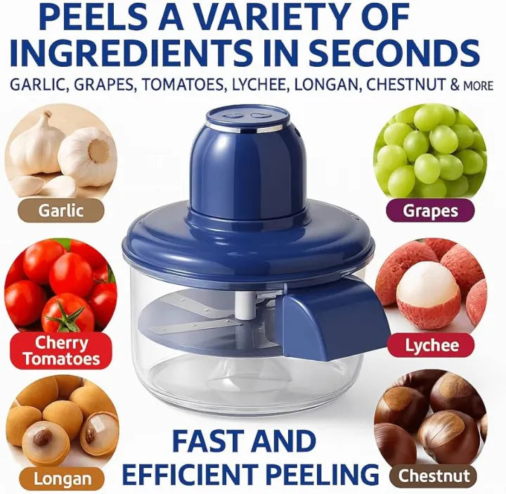 [FREE HOME DELIVERY[ Electric Garlic and Fruit Peeler – 50W Automatic Small Fruit Skin Remover with Stainless Steel Blade