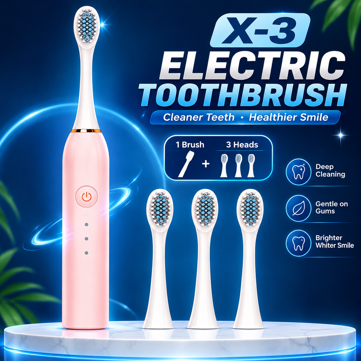|FREE HOME DELIVERY| X3 Sonic Electric Toothbrush with 6 Modes Deep Cleaning Whitening