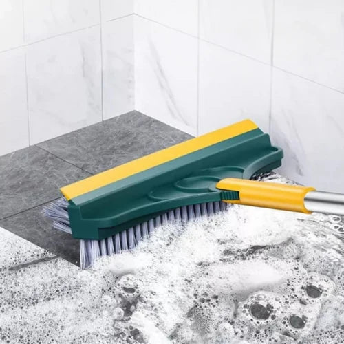 [FREE HOME DELIVERY] 3 in 1 Floor Scrub Brush with Squeegee, Floor Scrub Brush with Long Handle, 180° Rotating Brush Head for Floor Kitchen Wall Deck Tile Cleaning