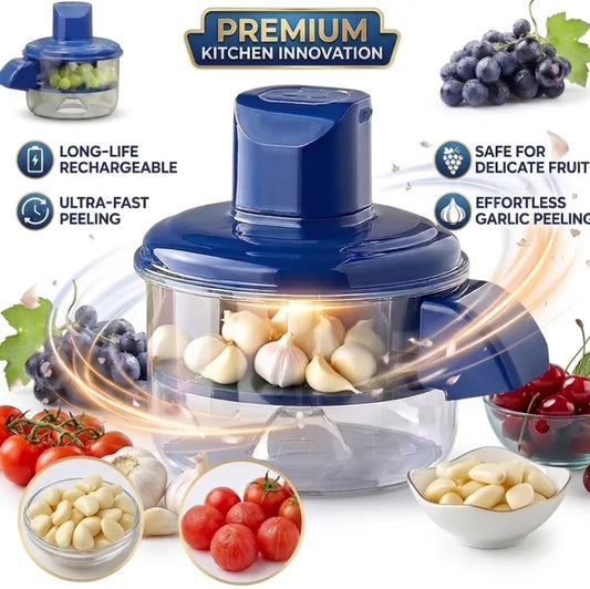 [FREE HOME DELIVERY[ Electric Garlic and Fruit Peeler – 50W Automatic Small Fruit Skin Remover with Stainless Steel Blade